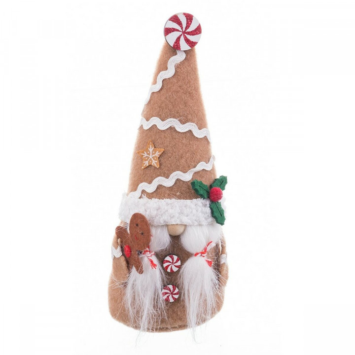 Kerstversiering Beige Multicolour Zand Weefsel Meisje 8 x 6 x 19,5 cm