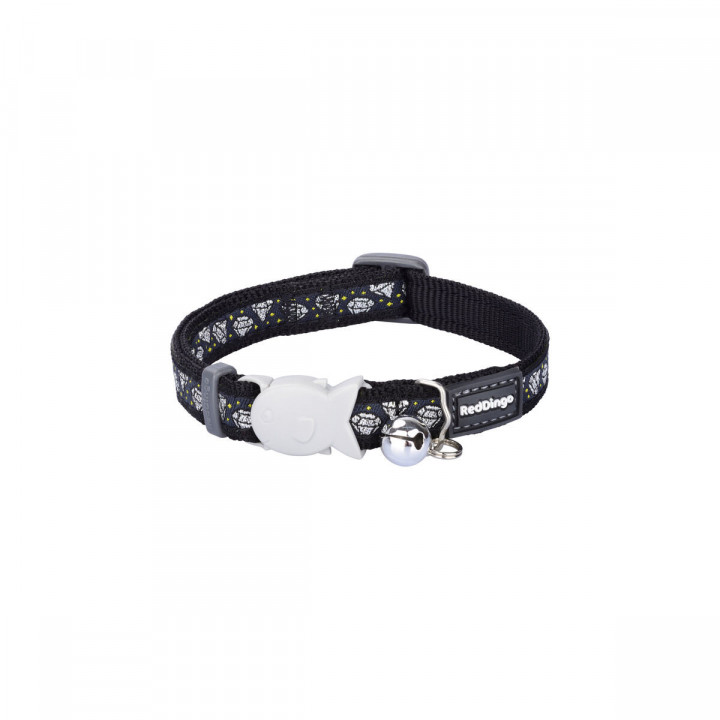 Kattenhalsband Red Dingo Diamond 20-32 cm Zwart
