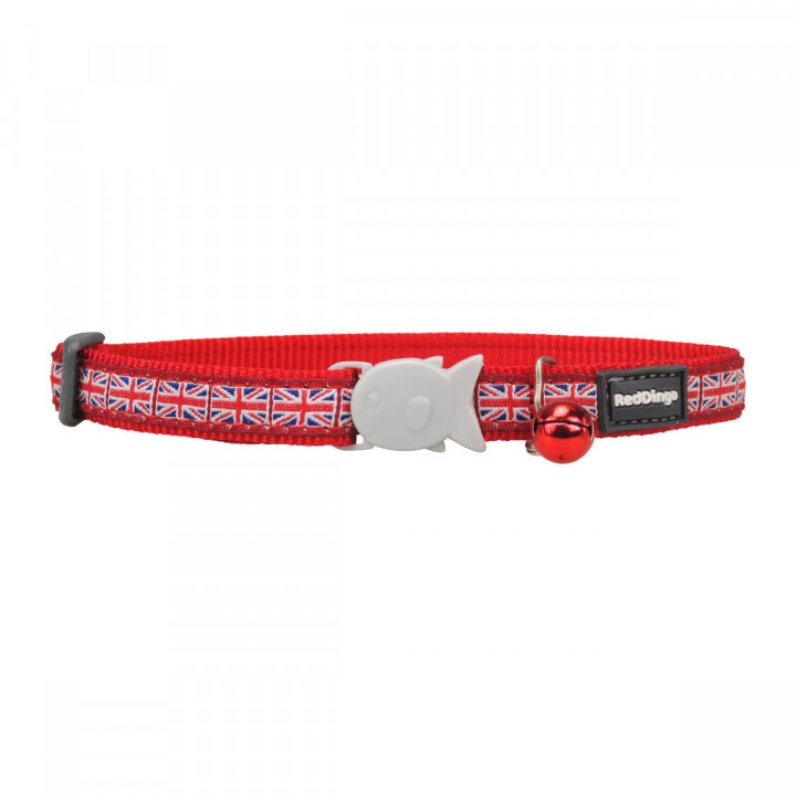 Collar para Gato Red Dingo Union Jack 20-32 cm Rojo