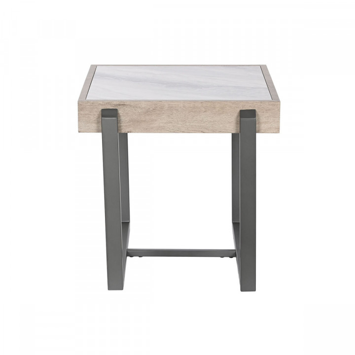Table d'appoint Home ESPRIT Blanc Gris Naturel Métal 50 x 50 x 50 cm
