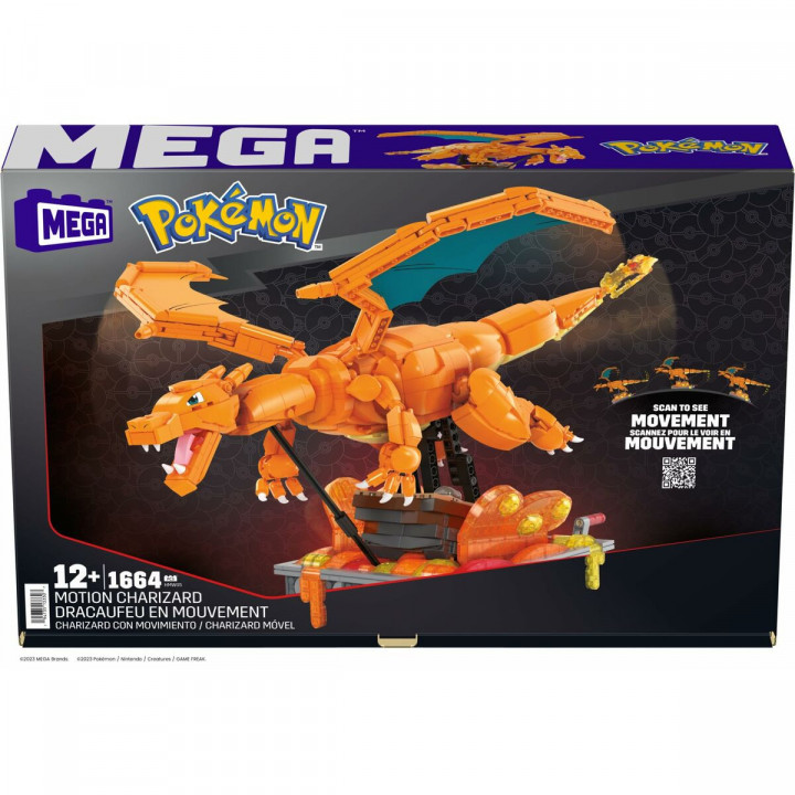 Kit de construction Pokémon Mega Construx -  Motion Charizard 1664 Pièces