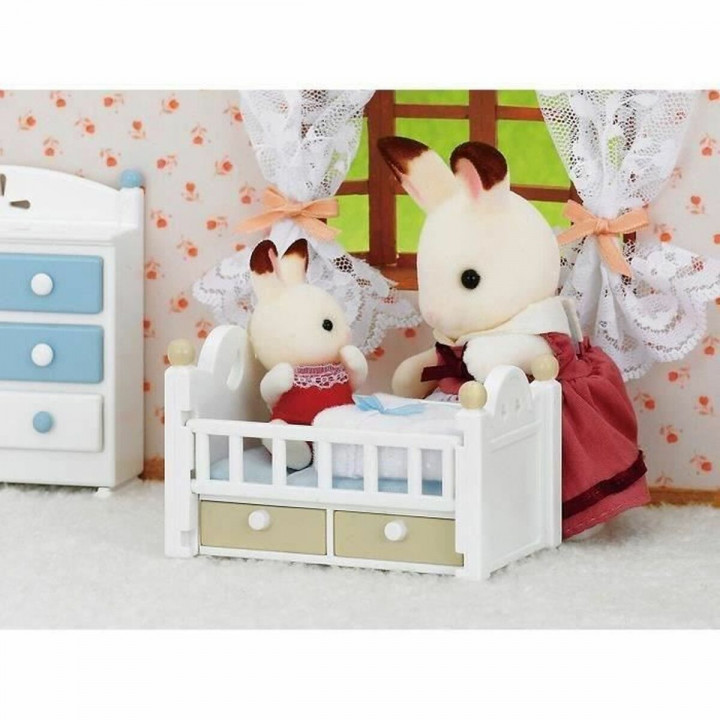 Actiefiguren Sylvanian Families Baby Rabbit Chocolate Bed