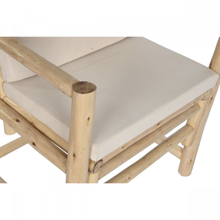 Armstoel Home ESPRIT Wit Beige Natuurlijk Katoen 61 x 50 x 90 cm