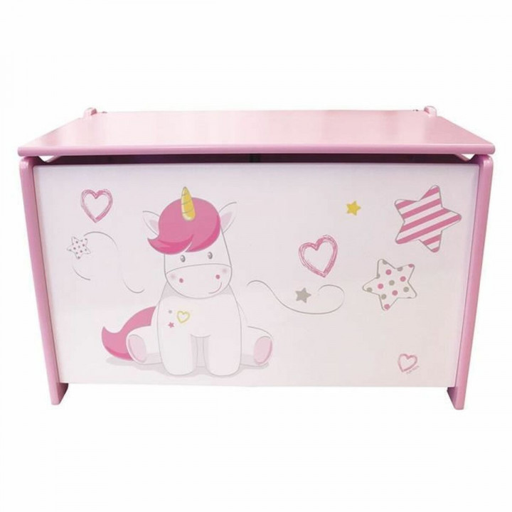 Baule Fun House Unicorn Rosa Bianco Legno