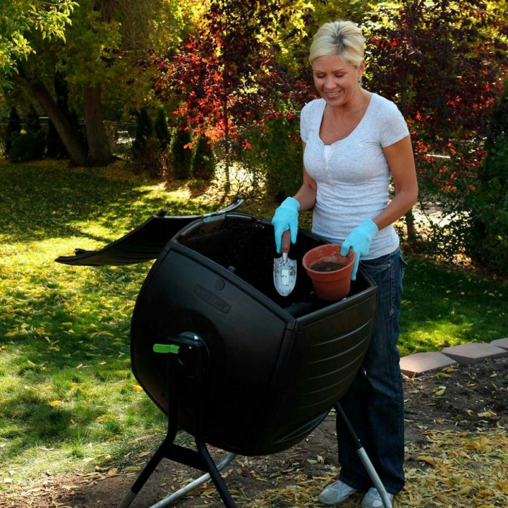 Secchio per compostaggio Lifetime Rotazione 189 L 75 x 81 x 113 cm