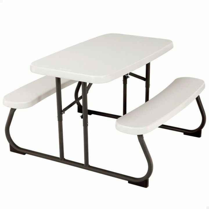 Picnic table Lifetime Foldable Cream Steel 82,5 x 90 x 53,5 cm
