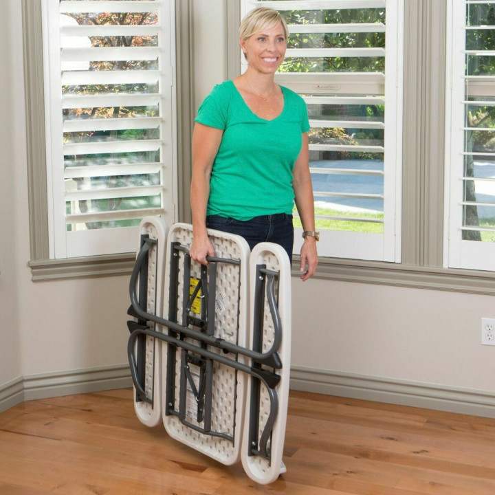 Table de pique-nique Lifetime Pliable Crème Acier 82,5 x 90 x 53,5 cm