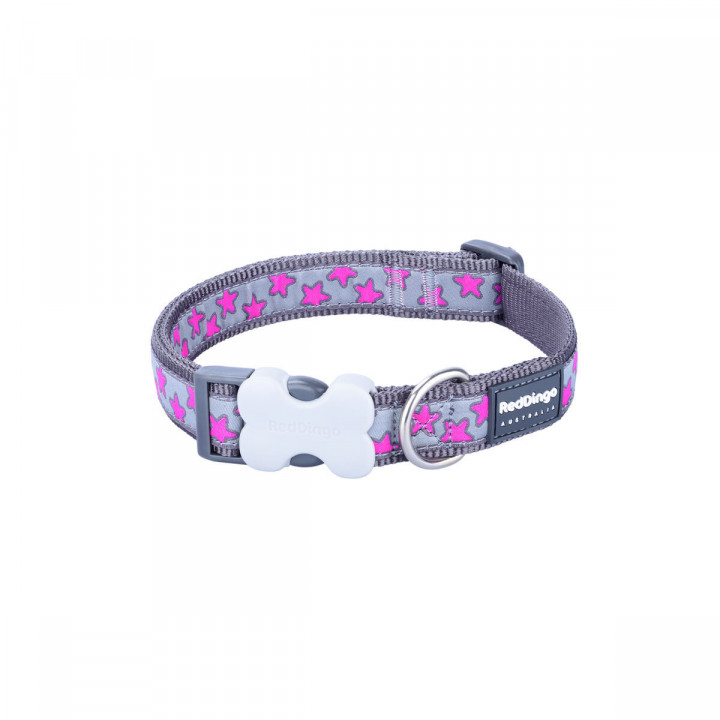Collare per Cani Red Dingo STYLE HOT PINK ON COOL GREY 31-47 cm