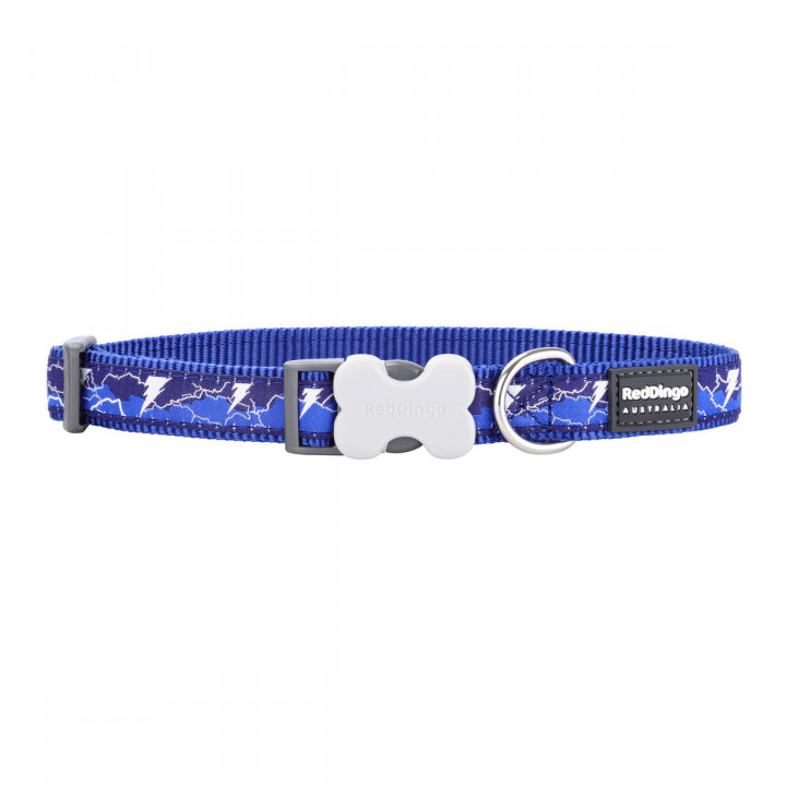 Hondenhalsband Red Dingo STYLE LIGHTNING Marineblauw 31-47 cm