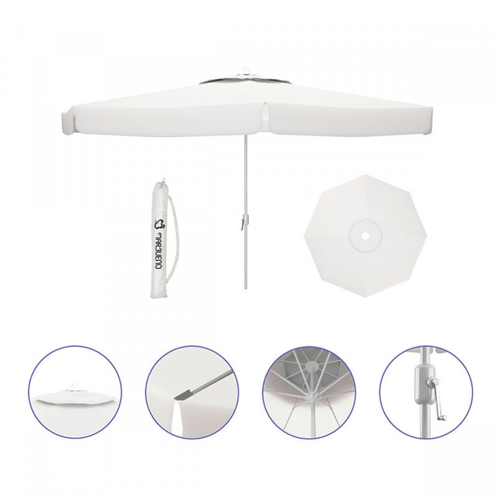 Parasoll Marbueno Wit Polyester Aluminium Ø 300 cm