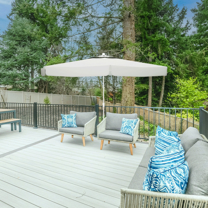 Parasoll Marbueno Wit Polyester Aluminium Ø 300 cm