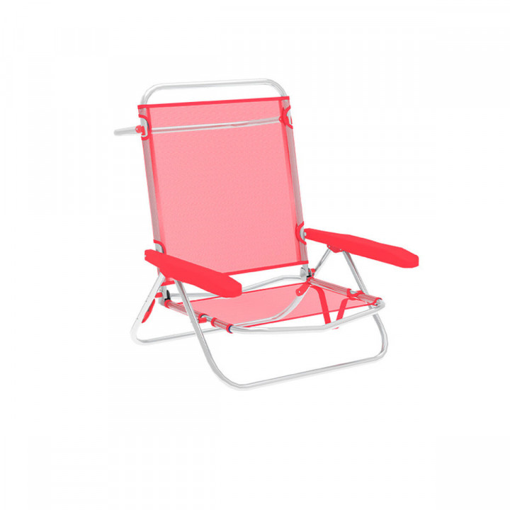 Marbueno Sedia Pieghevole 5 Posizioni Alluminio Corallo Spiaggia e Piscina 63X76X78 cm 10358