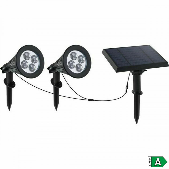 Solarscheinwerfer Lumi Garden Family Spiky 2-in-1 Schwarz Aluminium Stahl (2 Stück)