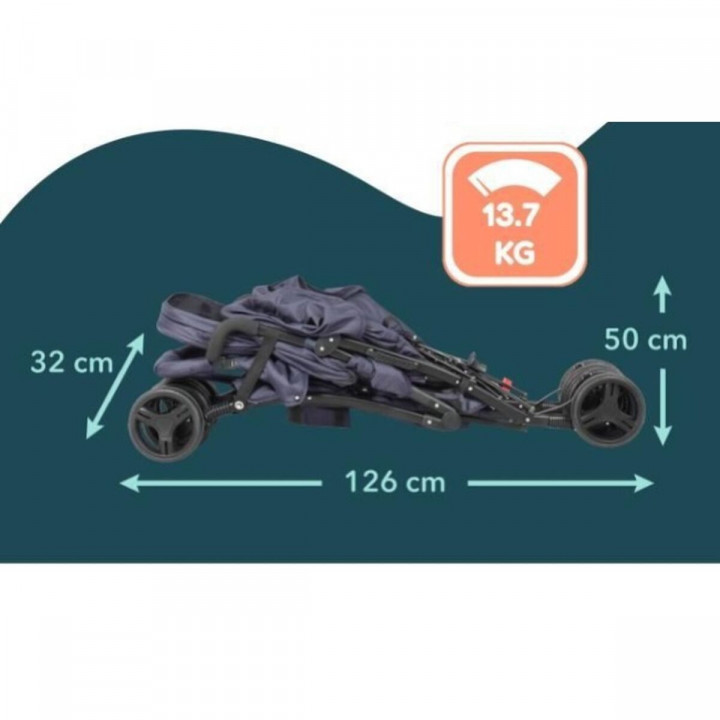 Passeggino per Bambini Bambisol Double Cane Blu Marino