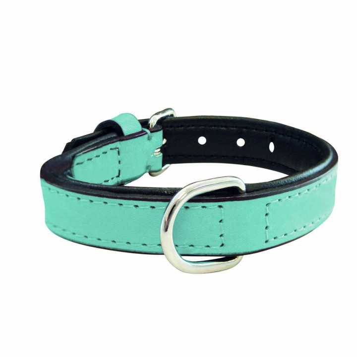 Hondenhalsband Gloria 30 cm Gestoffeerd Leer Blauw