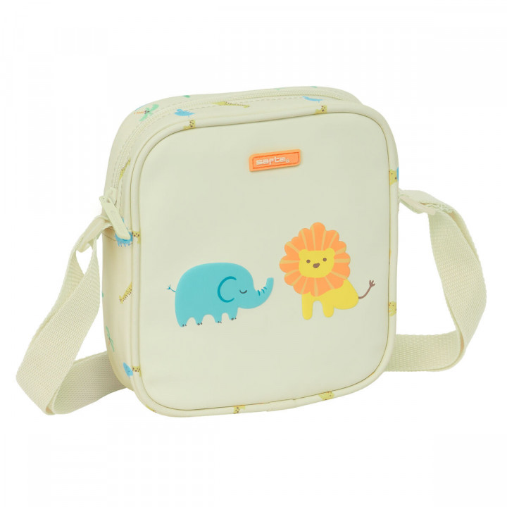Borsa a Tracolla Safta Giungla Beige 16 x 18 x 4 cm