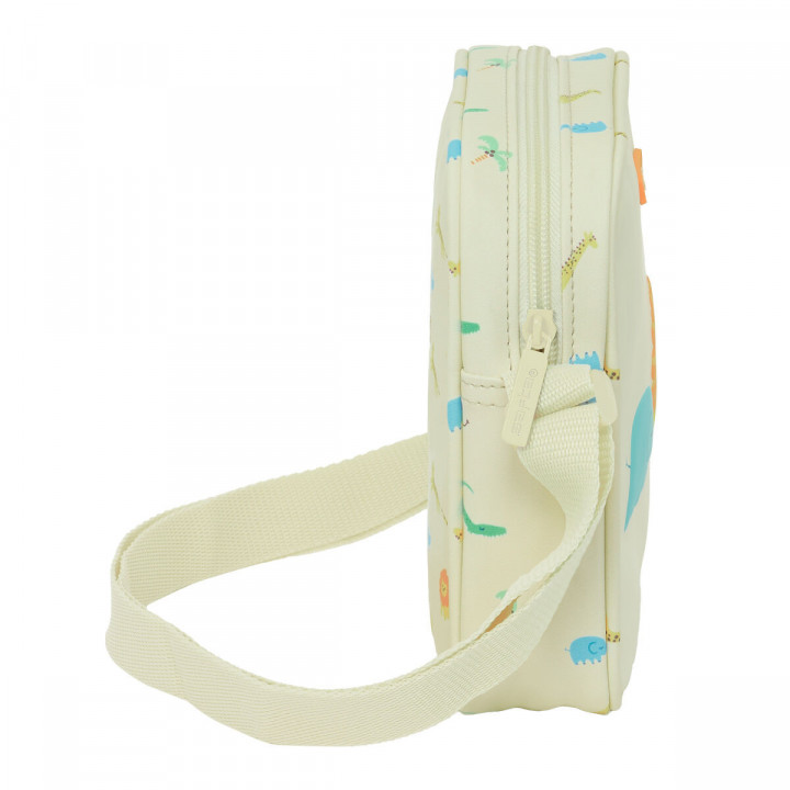 Borsa a Tracolla Safta Giungla Beige 16 x 18 x 4 cm