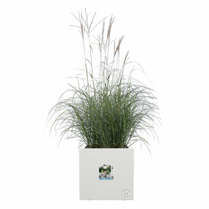 Bloempot Elho 29,5 x 29,5 x 49,5 cm Wit Plastic Vierkant Modern