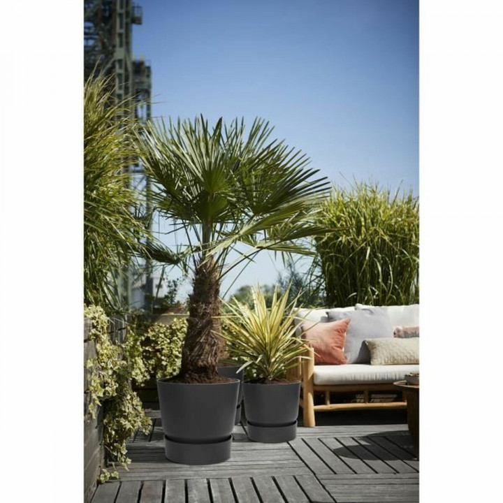 Bloempot Elho Zwart Plastic Cirkelvormig Modern Ø 47 cm