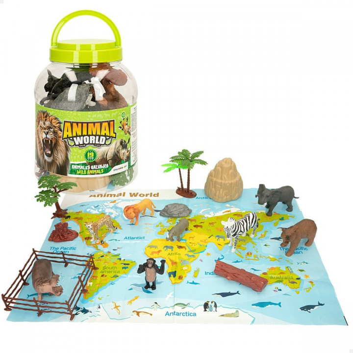 Figurines d'animaux Colorbaby 19 Pièces Jungle Plastique 14 x 6 x 5 cm (6 Unités)