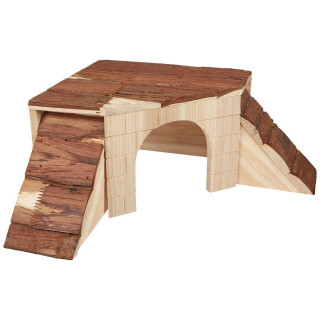 Haus für Nagetiere Kerbl 37 x 37 x 16 cm Braun Holz Nagetiere