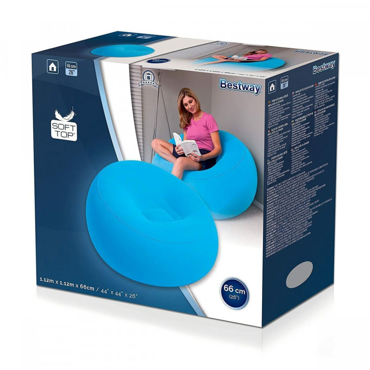 Bestway Gigantisch Opblaasbare Stoel Fashion Kleuren Assortiment 112x112x66 cm Binnen 75052