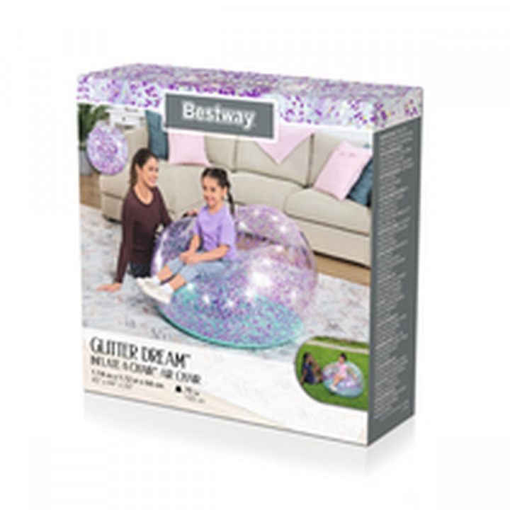 Bestway Opblaasbare Glitter Gigantische Fauteuil 114x112x66 cm +6 Jaar Binnen en Tuin 75115
