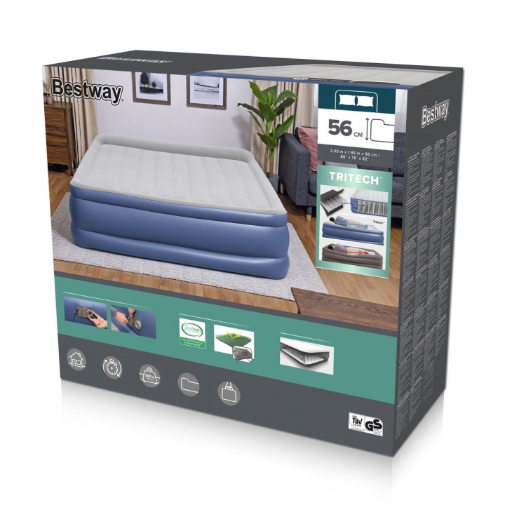 Bestway Cama Doble con Motor 203x193x56 cm Hinchable y Camping 67692