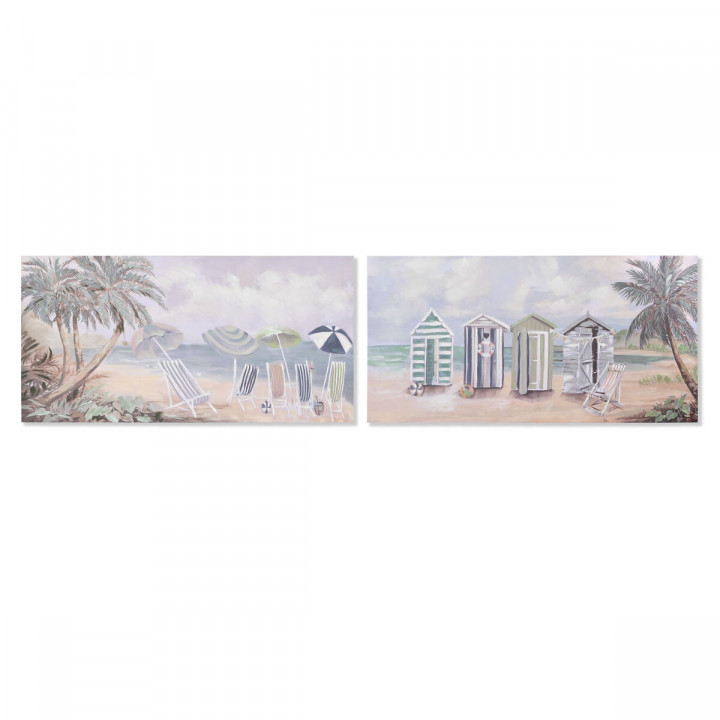 Canvas Home ESPRIT Canvas MDF Wood 120 x 3 x 60 cm Beach