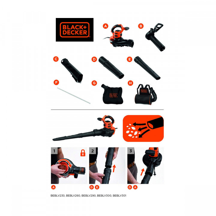 Soplador Black & Decker BEBLV260-QS