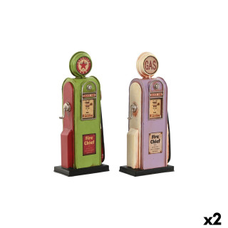 Decorative Figure Home ESPRIT Magenta Pistachio Vintage gasolinera 7 x 4 x 17 cm (2 Units)