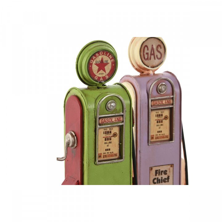 Decoratieve figuren Home ESPRIT Magenta Pistache Vintage gasolinera 7 x 4 x 17 cm (2 Stuks)