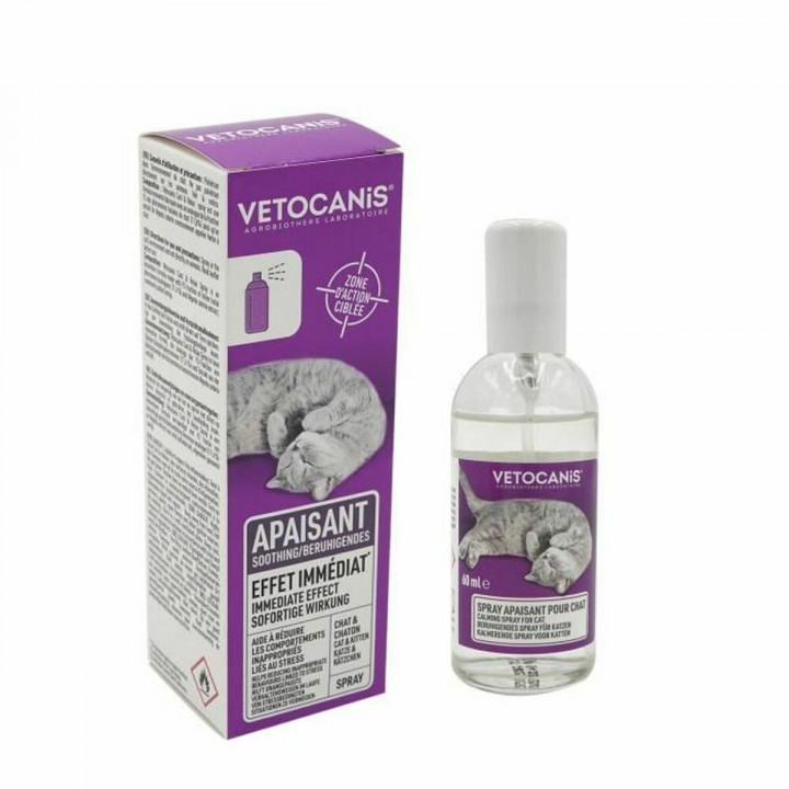 Schnell beruhigendes Spray Vetocanis 60 ml Entspannend Katze