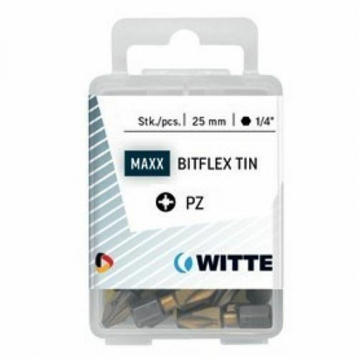 Set di punte WITTE PZ 3 BITFLEX TIN Pozidriv PZ3 5 Unità