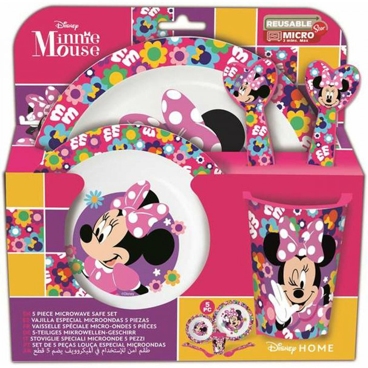Set de vaisselle pour enfants Minnie Mouse Minnie Bold Florals 5 Pièces
