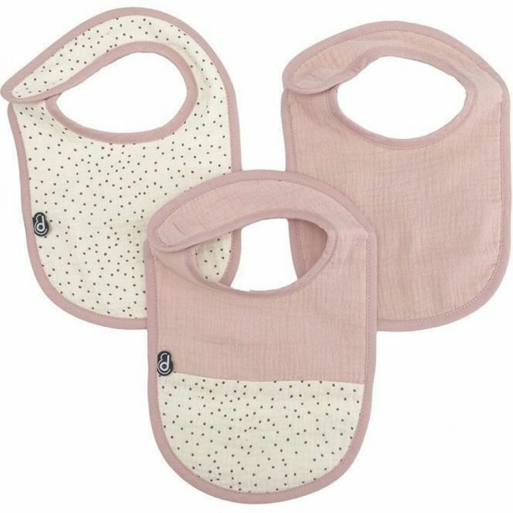 Bib Domiva Pink Cotton 3 Pieces (3 Units)