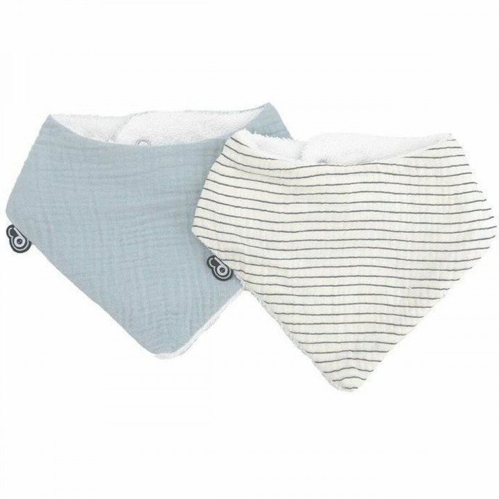 Bib Domiva Blue Cotton 2 Pieces (2 Units)