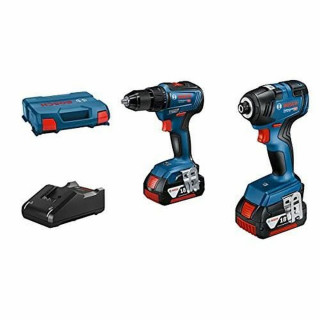 Set met boor en accessoires BOSCH GDR 18V-200 + GSR 18V-55 + GBA 18V 2x4.0Ah + GAL 18V-40 18 V