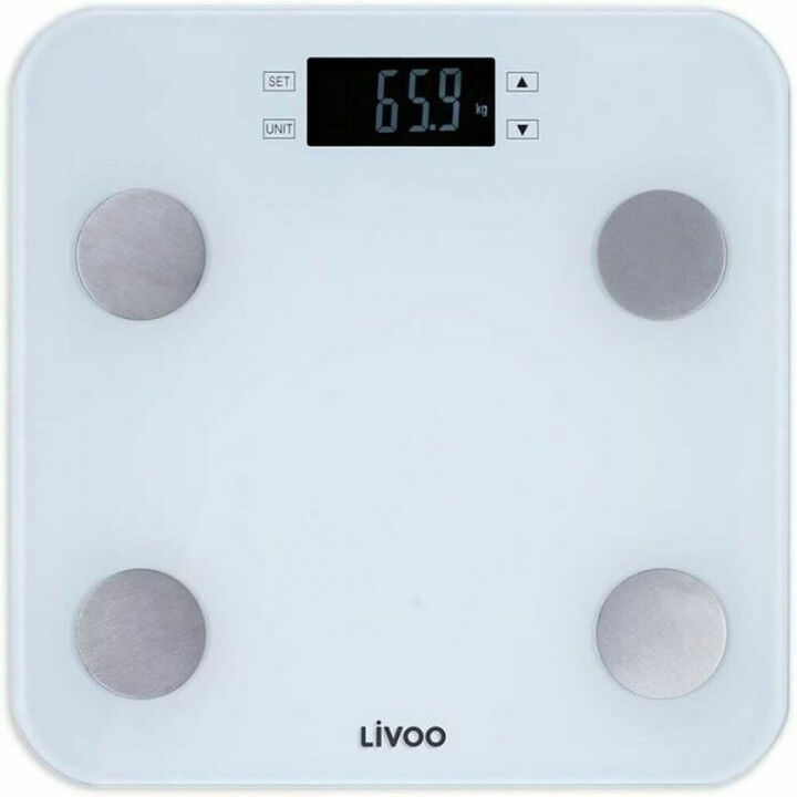 Báscula Digital de Baño Livoo DOM427W Blanco Cristal Templado 180 kg
