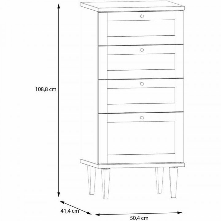 Chest of drawers Beige 50,4 x 41,4 x 108,8 cm