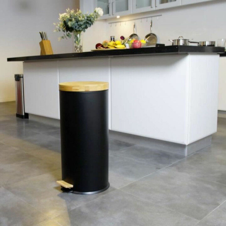 Secchio per la Spazzatura Kitchen Move   Nero Nero opaco 30 L
