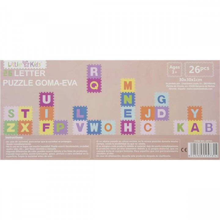 Puzzelmat Polyester 32 x 32 x 1 cm Alfabet 26 Onderdelen