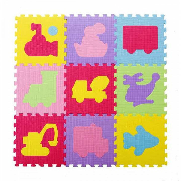 Puzzelmat Polyester 30 x 30 x 1 cm Vervoer 9 Onderdelen