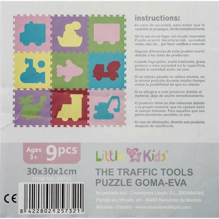 Puzzle per Bambini 9 Pezzi 30 x 30 x 1 cm Mezzi di trasporto