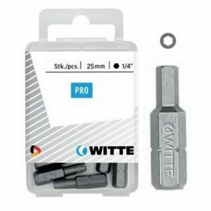 Set van tips WITTE Hex Zeshoekig 10 Stuks 10 Onderdelen