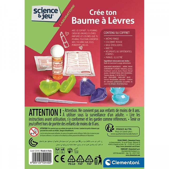 Gioco di Scienza Clementoni Lip Balms Set per la preparazione del sapone