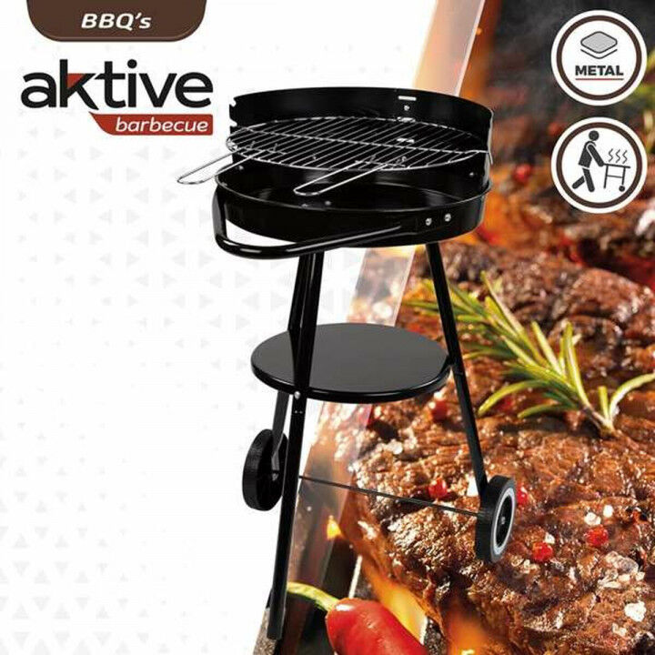 Roues de barbecue au charbon de bois Aktive Textilene 42 x 76,5 cm Noir