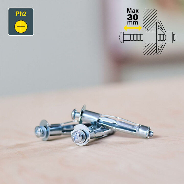 Tacos y tornillos Rapid 5001550 Ø 11 x 52 mm M5 x 63 mm Metal Expansión 10 Unidades