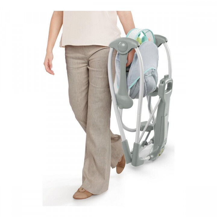 Sedia a Dondolo Ingenuity Compact Swing - Hugs & Hoots Bianco Grigio