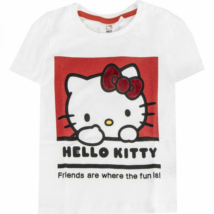 Maglia a Maniche Corte per Bambini Hello Kitty Bianco